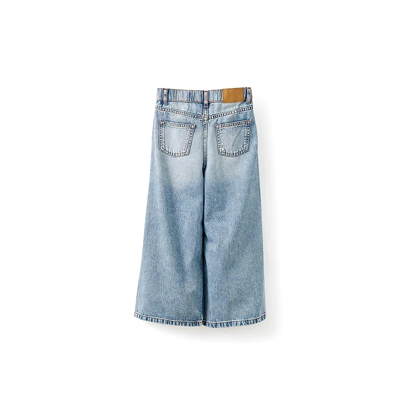 Cotton On Girls Little/Big Pleat Front Relaxed Denim Jean