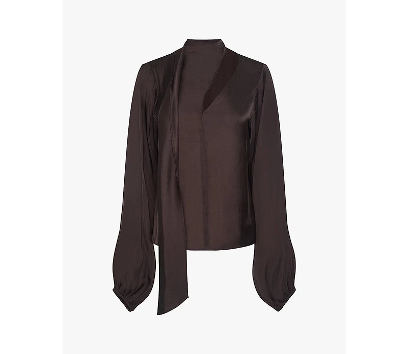 WeWoreWhat Women's Wrap Neck Tie Top