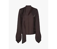 WeWoreWhat Women's Wrap Neck Tie Top