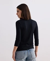Reistor Women's Twist Front Knit Shirt in Black
