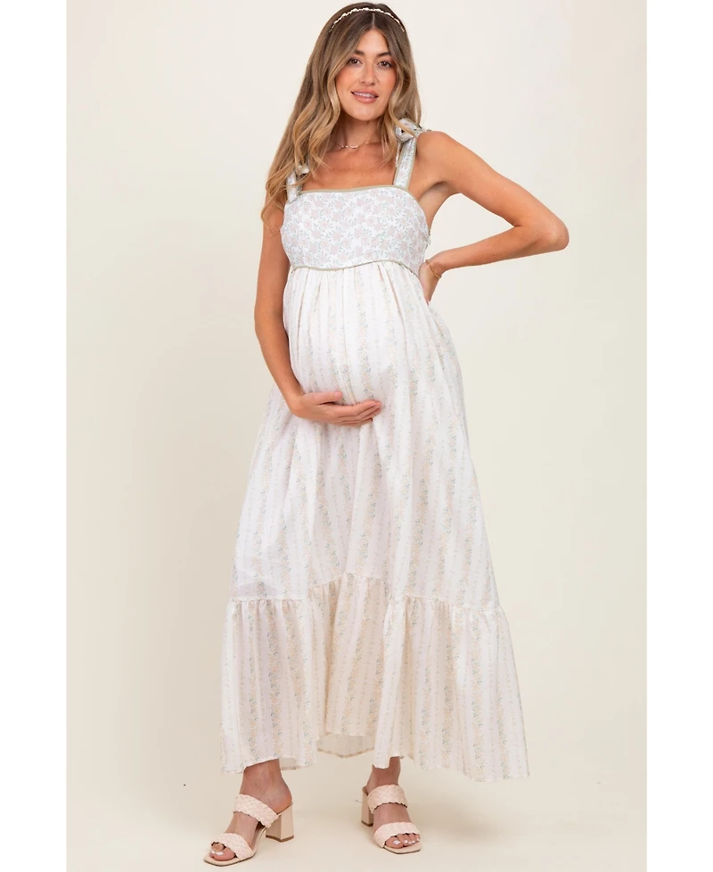 Pinkblush Maternity Peach Floral Cotton Dress