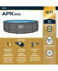 Bestway Apx 365 16' x 48" Round Above Ground Swimming Pool Set w/ Pump & Ladder