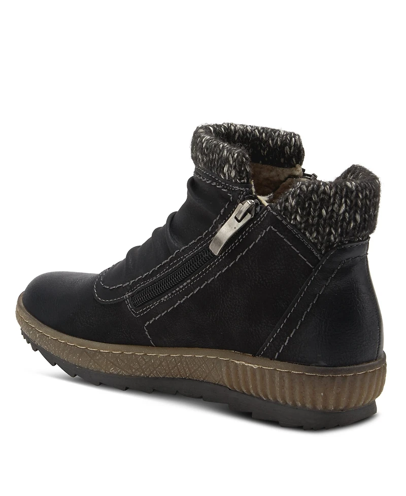 Spring Step Cleora Water Resistant Dual-Zip Bootie with Faux Shearling Lining