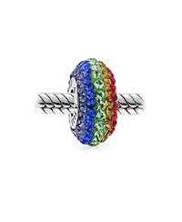 Bling Jewelry Set of 2 Colorful Crystal Bead Charm Lgbtq Rainbow Spacer for European Bracelet