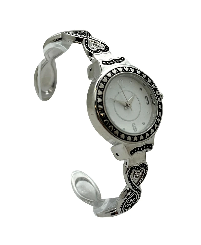 Olivia Pratt Elegant Heart Detailed Band Bangle Women Watch