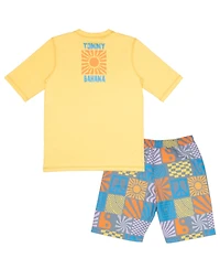 Tommy Bahama Boys Rash Guard and Swim Trunks 2-Piece Swimsuit Set