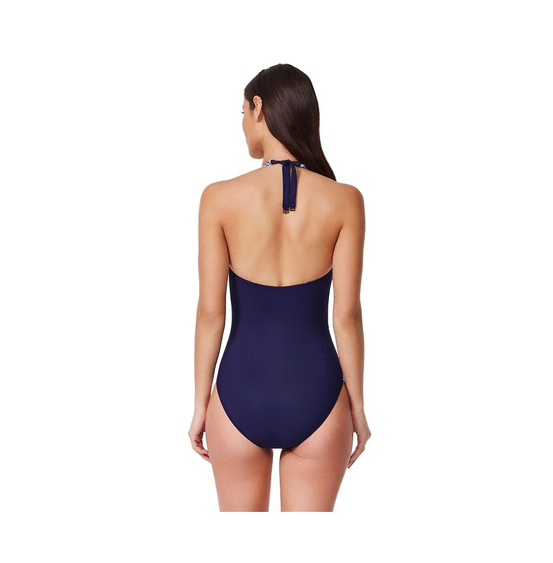 Profile by Gottex Women's Retro Riviera Halter Netted Crochet One Piece