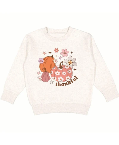 Sweet Wink Baby Girls Thankful Pumpkin Daisy Thanksgiving Sweatshirt
