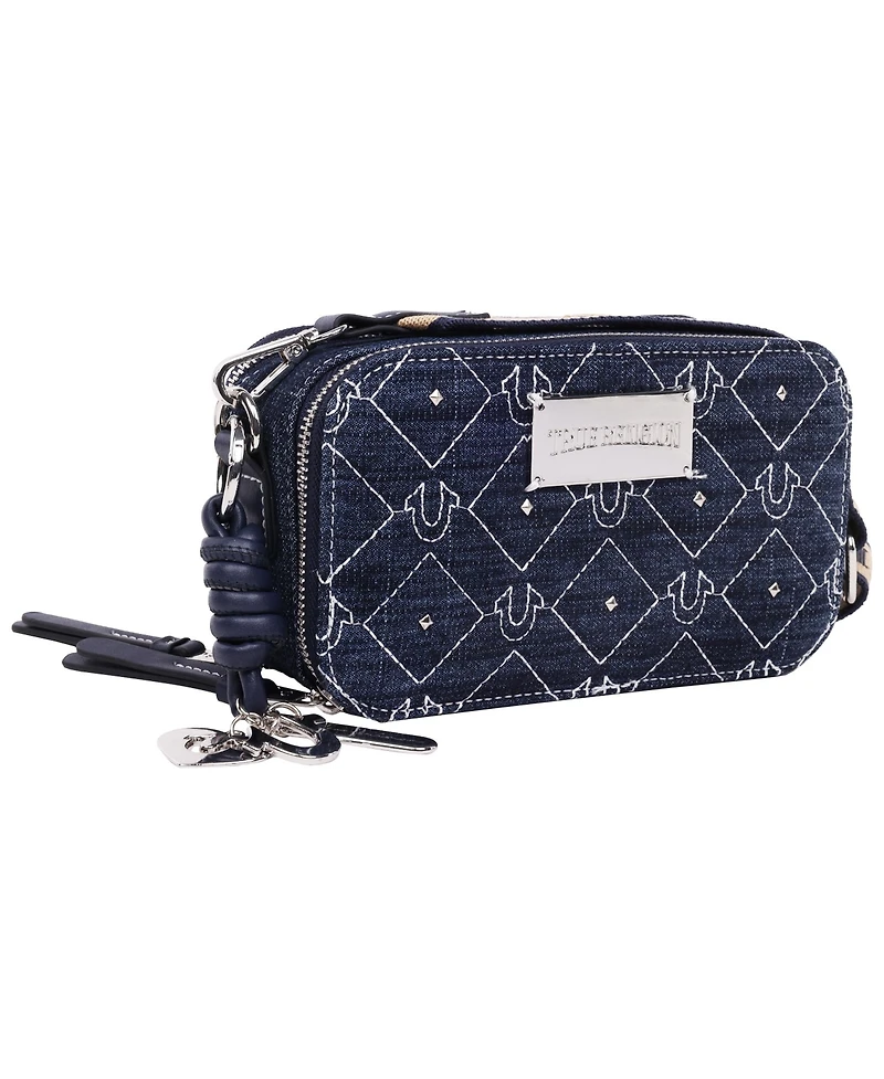 True Religion Studded Denim Camera Bag