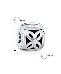 Bling Jewelry Set of 2 Floral Daisy Clasp Spacer Charm Oxidized Sterling Silver for European Bracelet