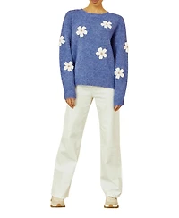 Yumi Women's Crochet Flower Knit Sweater