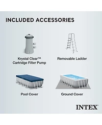 Intex 16 Foot x 42 Inch Prism Frame Rectangular Above Ground Swimming Pool Set
