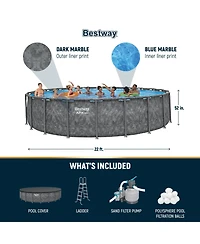 Bestway Apx 365 22'x52" Round Above Ground Swimming Pool Set with Pump & Ladder