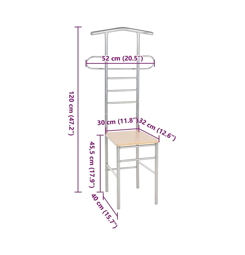 vidaXL Gentleman's Valet Chairs 2 pcs Metal
