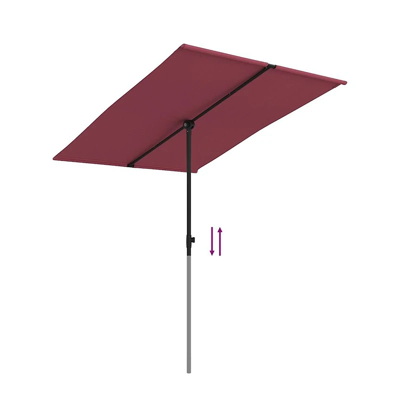 Garden Parasol Bordeaux Red Polyester, Aluminum 78.7 x 59.1 in