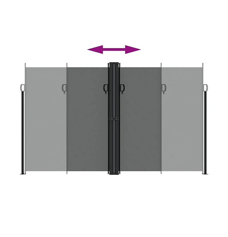 Retractable Side Awning Anthracite Polyester with Pu coating