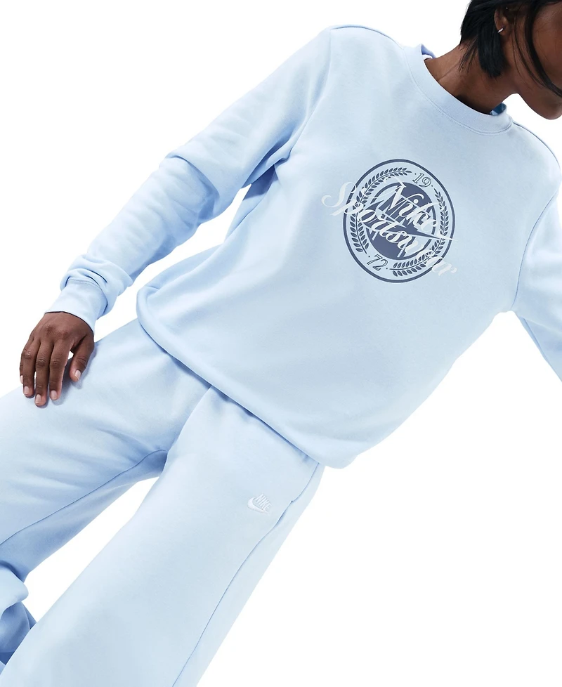 Nike Women's Sportswear Club Fleece Mid-Rise Wide-Leg Sweatpants