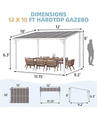 Aecojoy 12'x8' Wall Mounted Gazebos Pergola