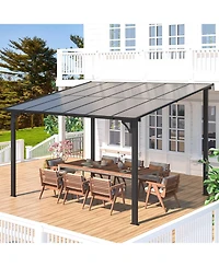 Aecojoy 12'x10' Wall Mounted Gazebos Pergola