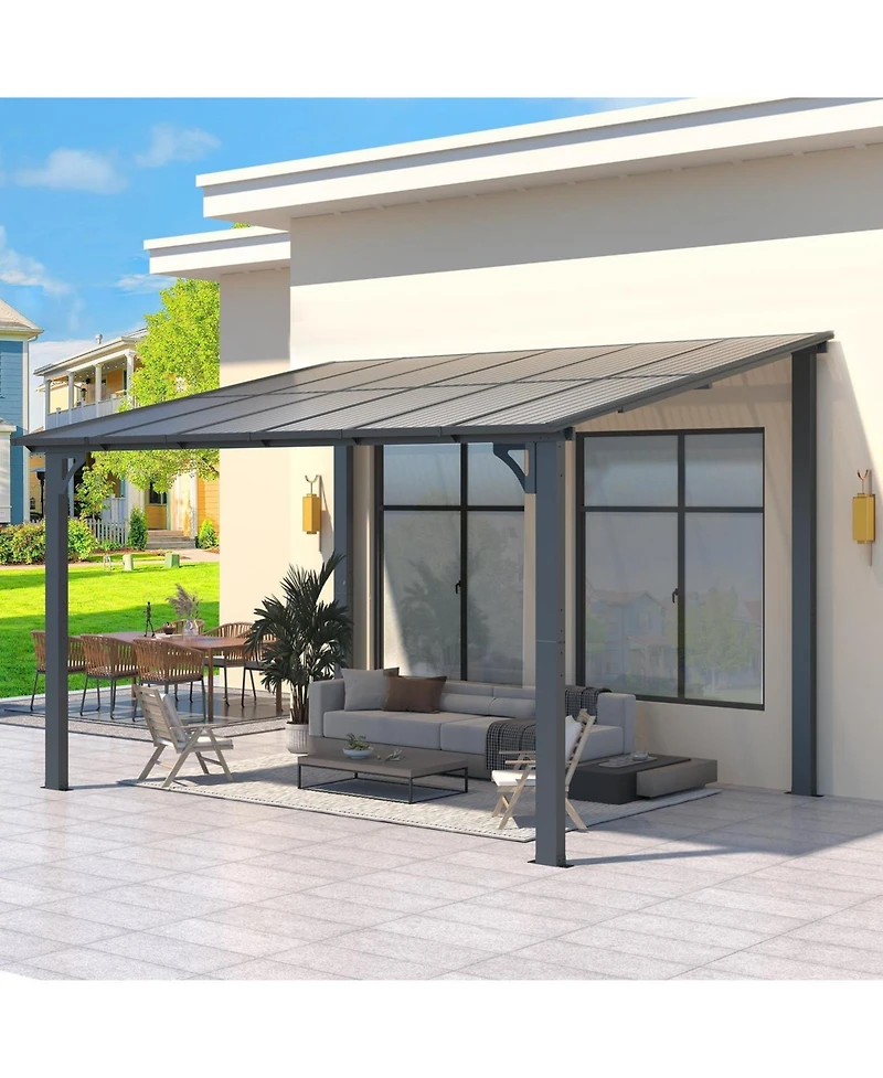 Aecojoy 12'x8' Wall Mounted Gazebos Pergola