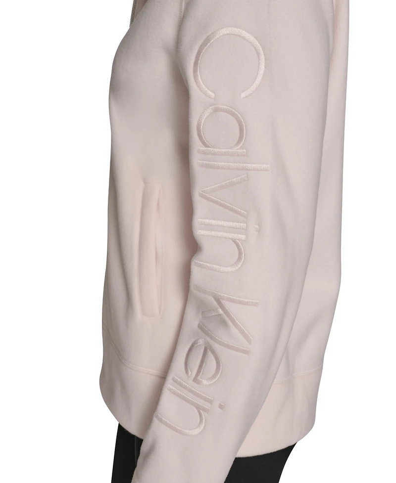 Calvin Klein Women's Active Tech Fleece Mock-Neck Jacket