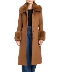 Vince Camuto Women's Single-Breasted Maxi Coat W/ Detachable Faux Fur