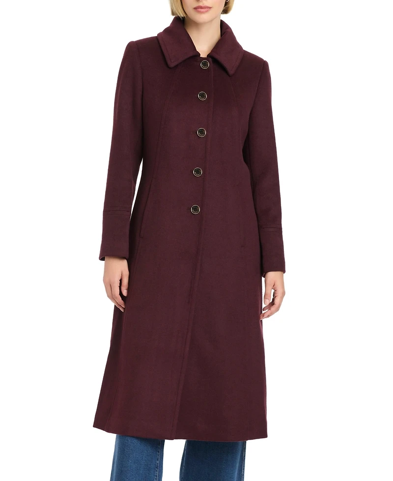 Vince Camuto Women's Single-Breasted Maxi Coat W/ Detachable Faux Fur