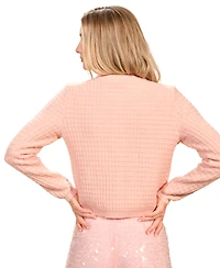 Isaac Mizrahi Women's Long Sleeve Crystal Cardigan Sweater