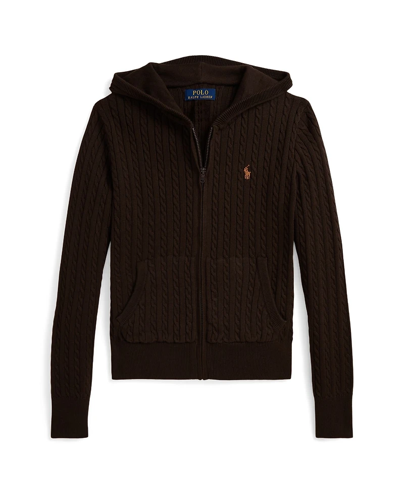Polo Ralph Lauren Girls 7-16 Mini-Cable Full-Zip Hoodie