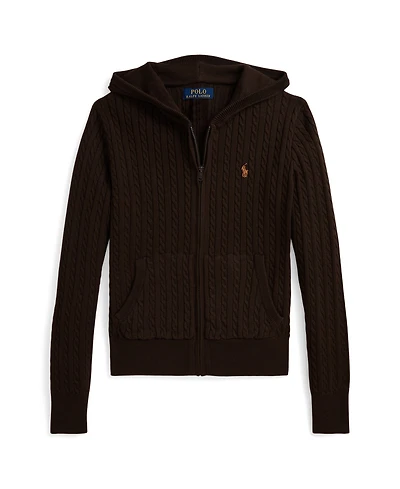 Polo Ralph Lauren Girls 7-16 Mini-Cable Full-Zip Hoodie