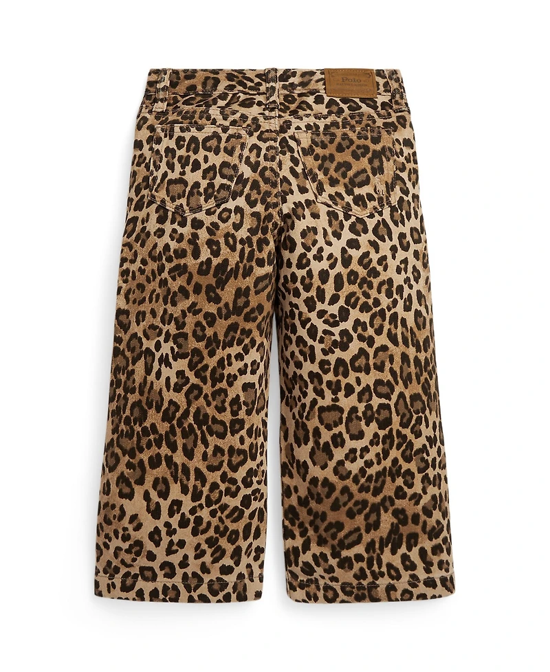 Polo Ralph Lauren Girls 2T-6X Leopard-Print Wide Leg Jeans