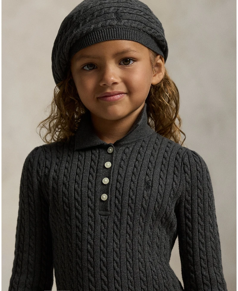Polo Ralph Lauren Girls 2T-6X Mini-Cable Long Sleeves Sweater Dress