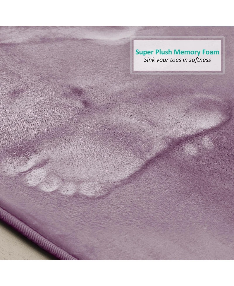 Clara Clark 2 Piece Ultra Soft Non-Slip Plush Memory Foam Bath Rug Set - Small & Large