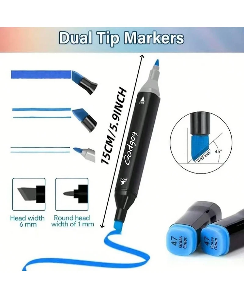 Htutwoo Back To School Season Alcohol Marker Set, Double Tip Stirrer Art Markers, Permanent Sketch Markers For Drawing Adult Coloring (80Colors)