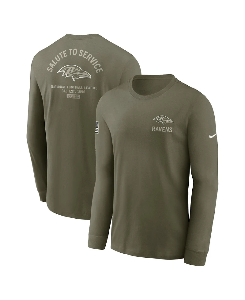 Nike Men's Olive Baltimore Ravens 2025 Salute to Service Long Sleeve T-Shirt
