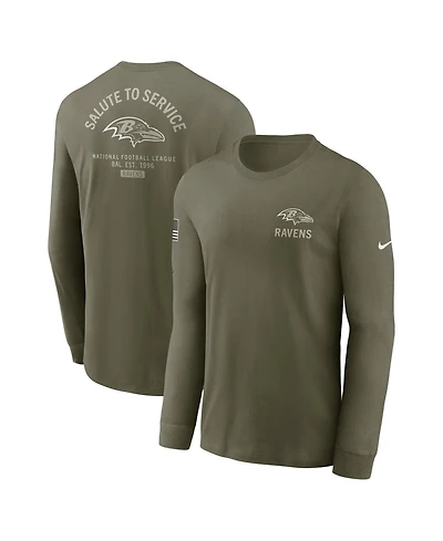 Nike Men's Olive Baltimore Ravens 2025 Salute to Service Long Sleeve T-Shirt