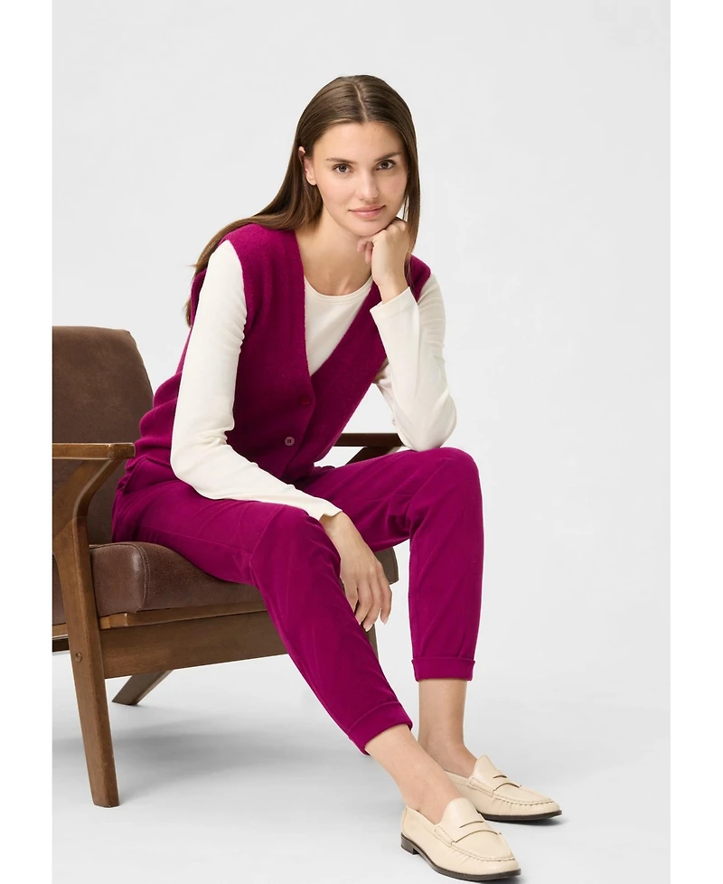 Olsen Women's Lisa Fit Straight Leg Cropped Cord Trouser