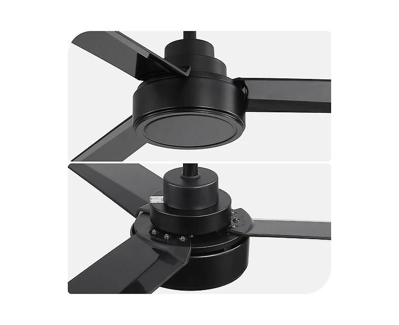 52-inch Modern 3-Blade without Light Ceiling Fan with Six Speed Remote Control and Timing Function for Indoor
