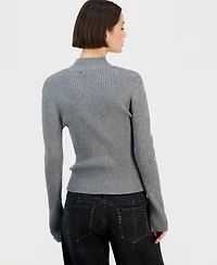 Madden Girl Juniors' Rhinestone Mock-Neck Sweater