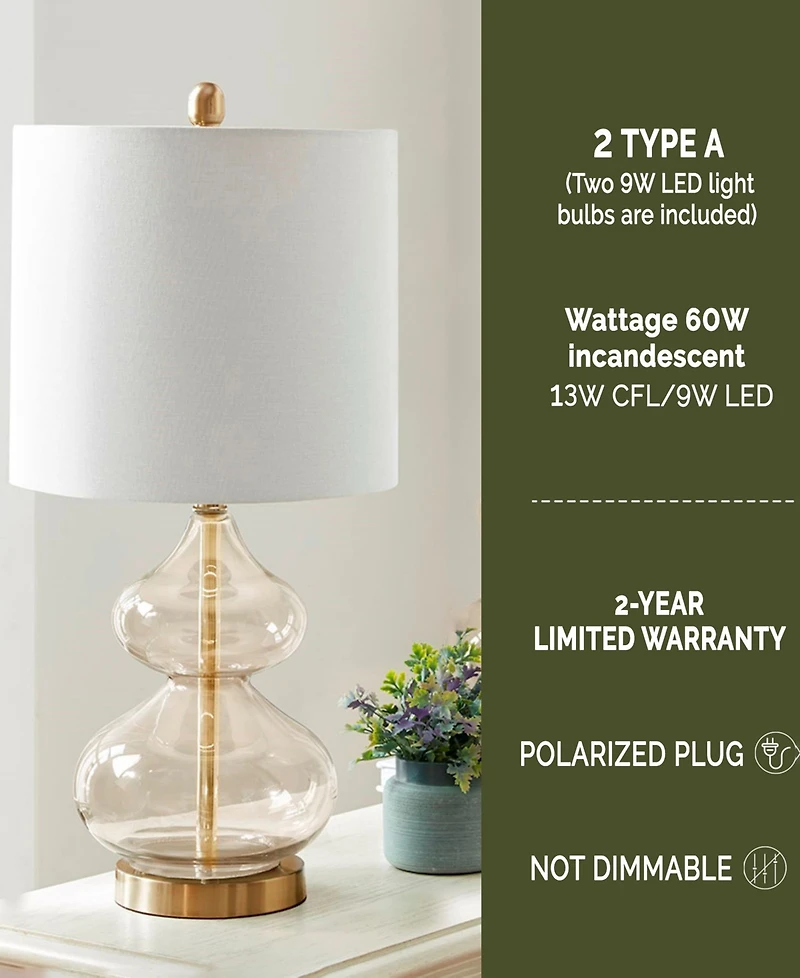 510 Design Ellipse Curved Gourd Glass Table Lamp, Set of 2