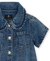 7 For All Mankind Baby Girls Denim Dress with Coordinating Bloomers