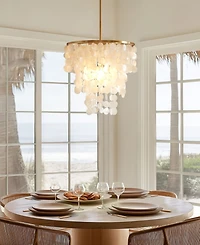 Ink+Ivy Isla Dimmable Layered Capiz Chandelier