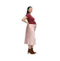Ingrid + Isabel Maternity Satin Midi Skirt