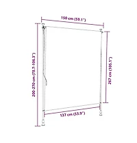 Outdoor Roller Blind Orange and White Polyester, Steel