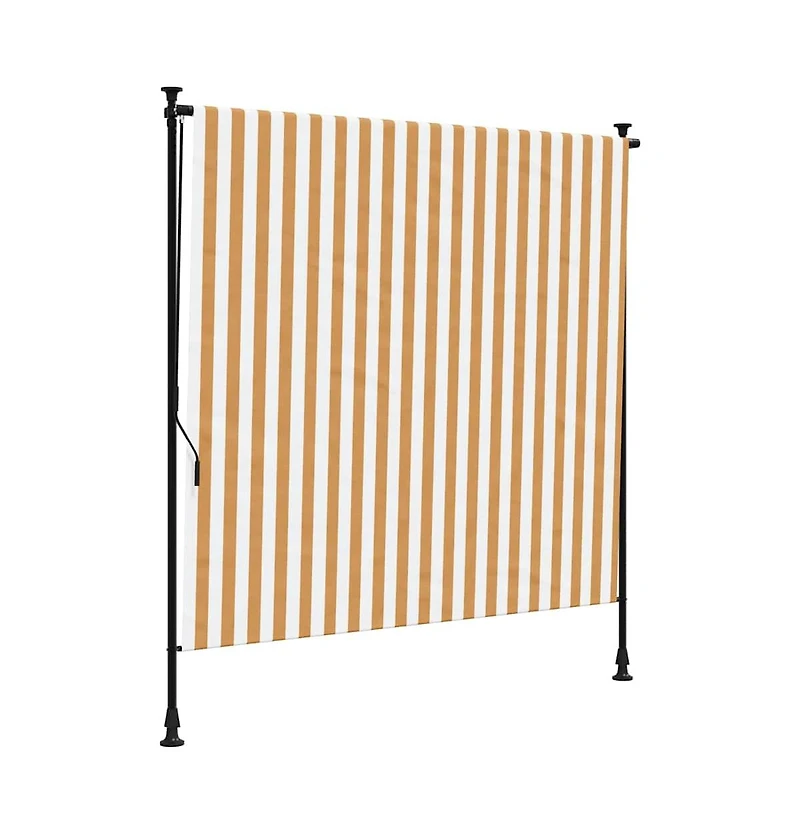 Outdoor Roller Blind Orange and White Polyester, Steel