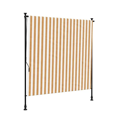 Outdoor Roller Blind Orange and White Polyester, Steel
