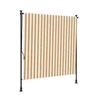 Outdoor Roller Blind Orange and White Polyester, Steel