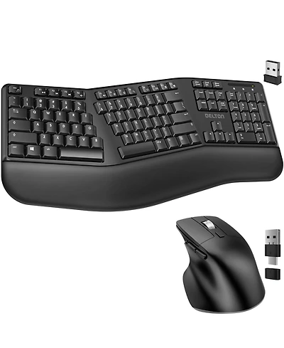 Delton G18 Wireless Ergonomic Keyboard & Optical Vertical Mouse Combo (DKMKITERG18-wb)
