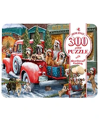 Original Gourmet Holiday Dogs Puzzle Cookie Tin, 2 Piece