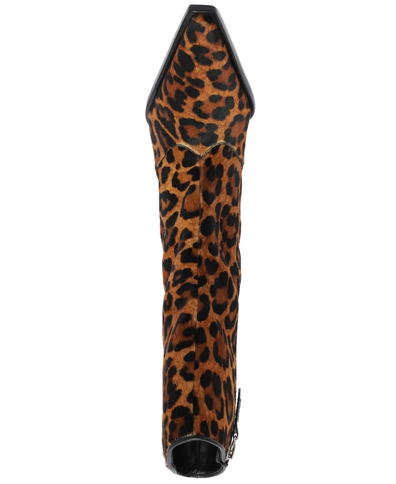Schutz Women's Raffaela Animal Print Pointy Toe Dress Booties